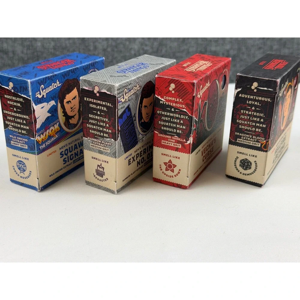 Dr. Squatch Stranger Things Limited Edition Soap Full Set 4 Pack Bars Free Ship